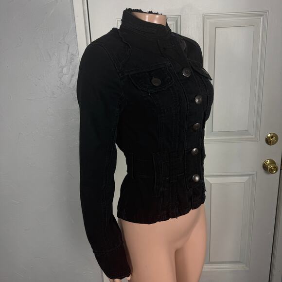 Vintage y2K No Boundaries Shirt Top Jacket Small Button Coat Denim Stretch M29 - Picture 5 of 6